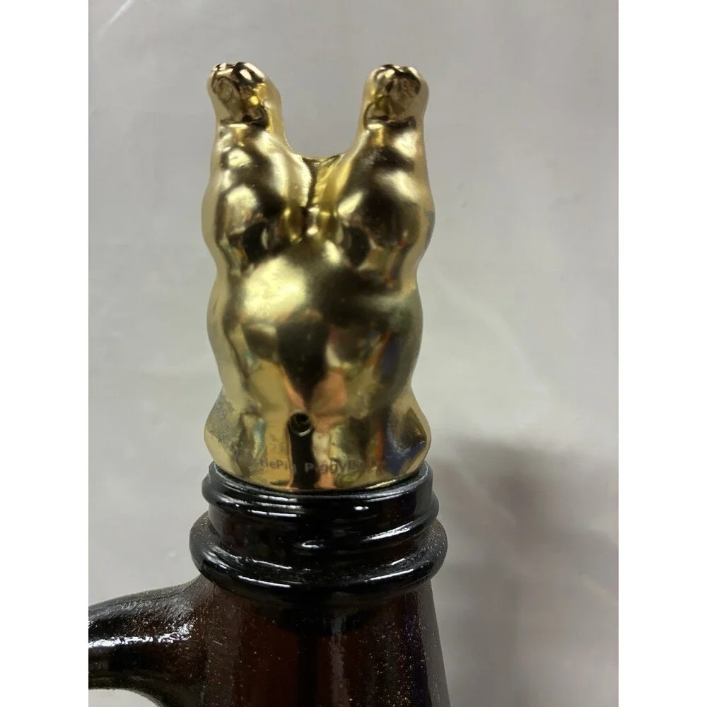 WhistlePig Bottoms Up Pig Bottle Pourer Pour Spout Gold/Black Metal Rubber